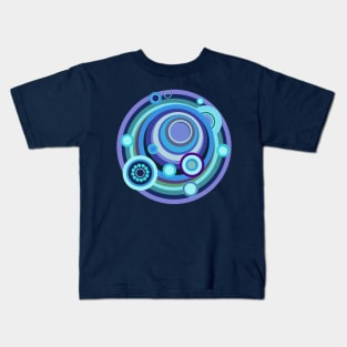 Blue/Purple Mosaic Crop Circle Kids T-Shirt